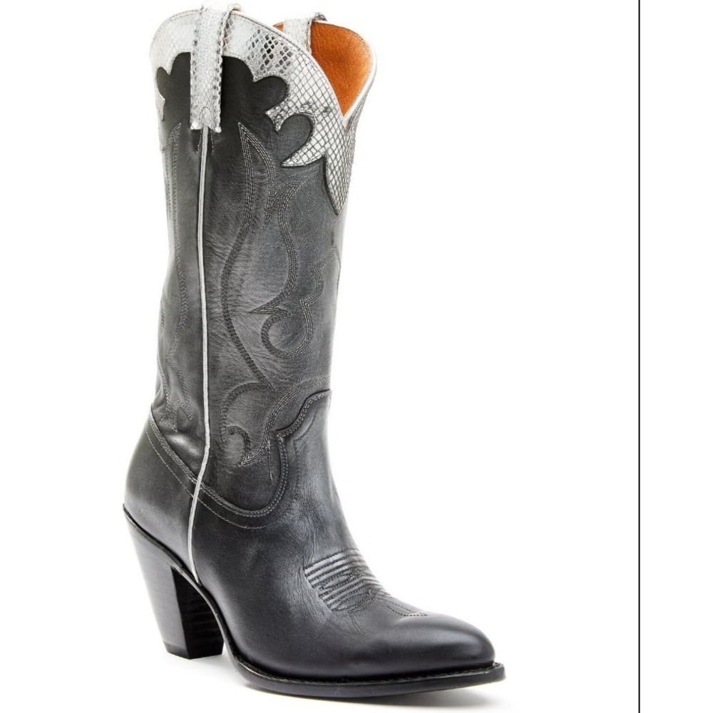 Idyllwind Cowboy Boots Black Leather Metallic Silver Western Metallic Women 6
